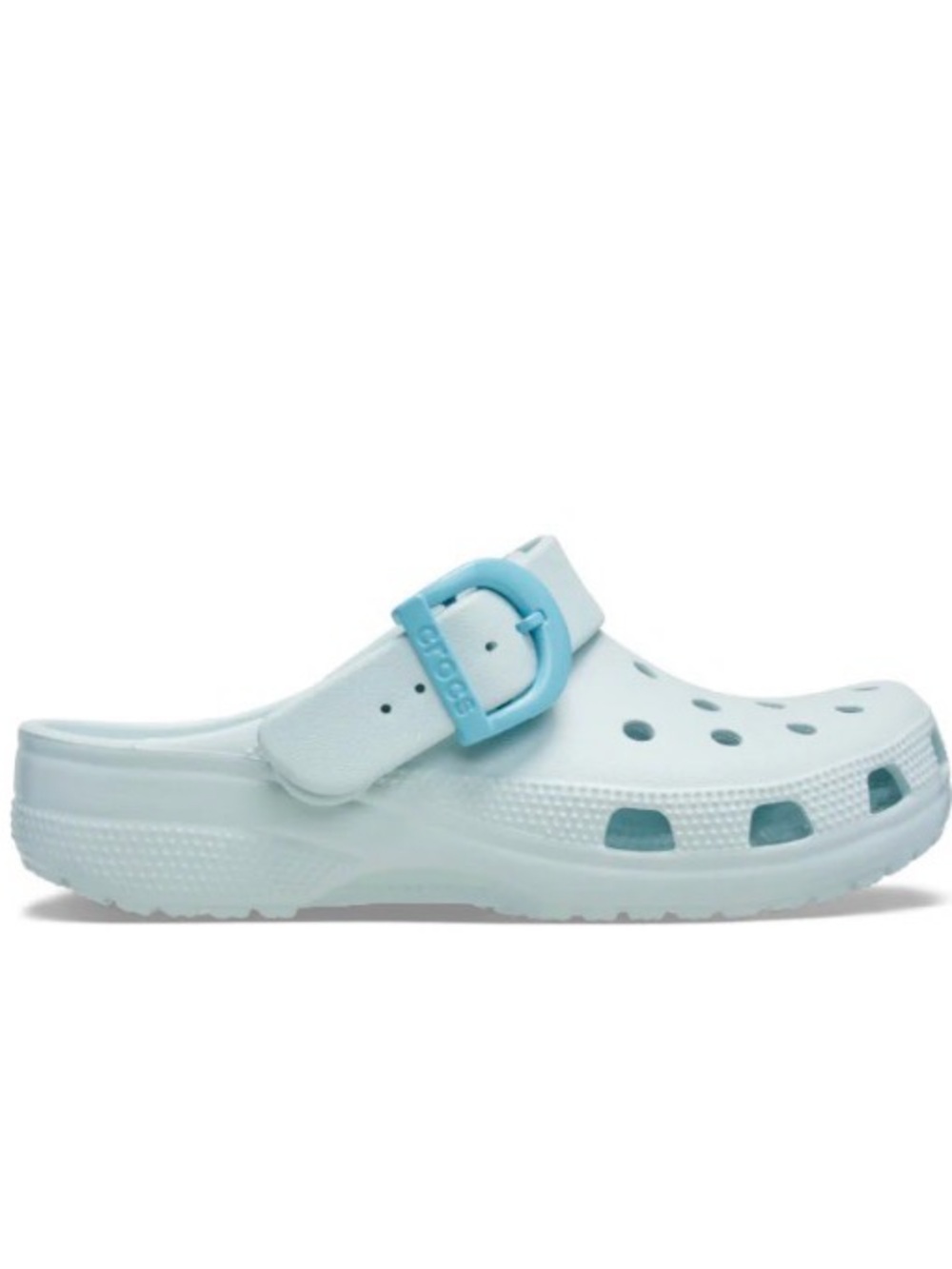🔟 CROCS  Clog in Light Blue with Aqua Buckle